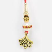 Bead Surround with Jewel Stunning Looking Lumba Rakhi for Bhabhi