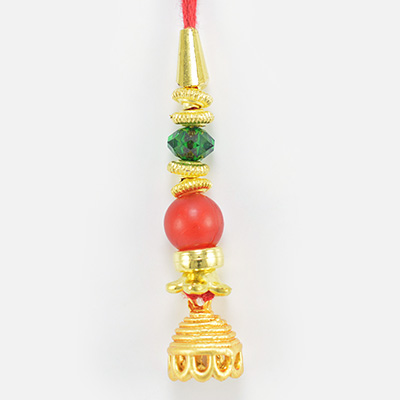 Simple Red Bead in Mauli Awesome Looking New Design Lumba Rakhi