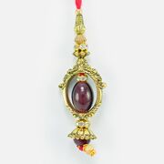 Eagle Eye Type Looking Kundan in Mid of Metallic Design Body Special Looking Lumba Rakhi