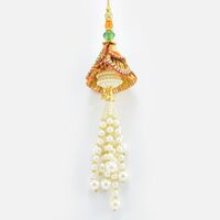 Round Shape Base with Floating Liner Beads Nice Looking Rakhi for Bhabhi