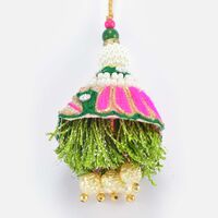 Special Pink and Green Color with Beads Work on it Nice Looking Lumba Rakhi