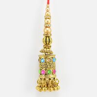 Special Crafted Jewel Studded Meena Work on Metal Amazing Beaded Lumba Rakhi
