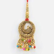 Unique Design on Golden Color Metal New Design Peacock Lumba Beautiful Rakhi