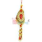 Pearl, Zardosi and Golden Diamond Beautiful Rakhi for Brothers Wife