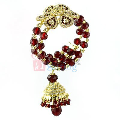 Wonderful Look Diamond Flower Beads Lumba Rakhi for Bhabhi