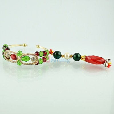 Beautiful Lumba Rakhi with Multicolor Beads and Jewels