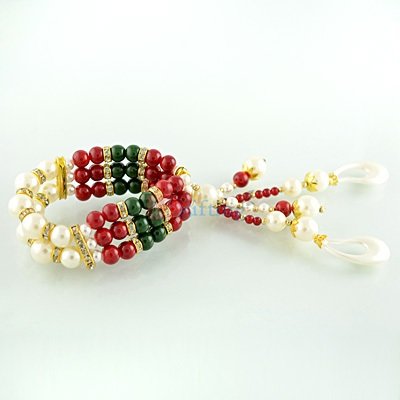 Beautiful Designer Pearl Diamond Bracelet Lumba Rakhi for Bhabhi