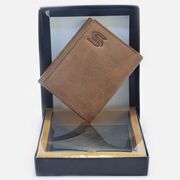 Stylish Looking Brown Shaded Modern Design Three Layer Purse for Men