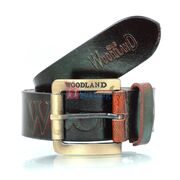 WOODLAND Printed Antique Design Leather Belt for Boys