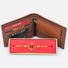 Amazing Designed Trishul Rakhi with Attractive Wallet for Men