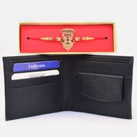 Gorgeous Amazing Bro Rakhi with Attractive Black Leather Wallet for Men