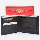 Spectacular Traditional Rakhi with Eye Catching Leather Wallet for Men