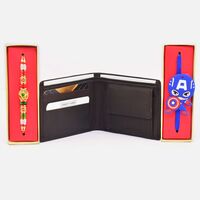 Gorgeous Golden Ganesha and Kids Rakhi with Multi Card Holder Wallet for Men