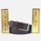 Awesome Multicolor Beads Bhaiya Bhabhi Rakhi with Formal Leather Belt