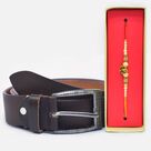 Amazing Golden Ganesha Rakhi with Attractive Leather Belt