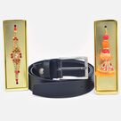 Beautiful Multicolor Beads Bhaiya Bhabhi Rakhi with Pure Black Leather Belt