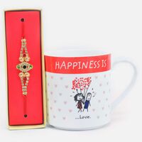 Amazing Multicolor Diamond Jewel Rakhi with Ceramic Coffee Mug