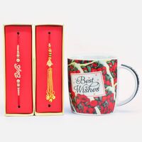 Superb BigB Rakhi with Gorgeous Lumba Rakhi along with Best Wishes Printed Ceramic Coffee Mug