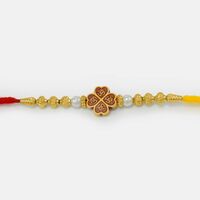 Four Embossed Om Heart Shape Rakhi 