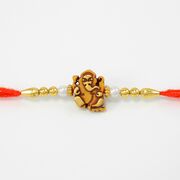 Brown Shaded Central Lord Ganesha Mauli Rakhi