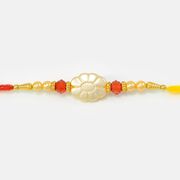 Sun-Flower Golden designed Mauli Rakhi with Pearl