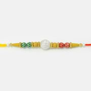Central Big White Pearl Sandalwood Type Mauli Rakhi