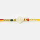 Squre Shape White Pearl at Central Mauli Rakhi for Bhaiya