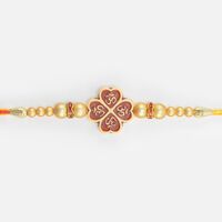 Om Written Flower Shape Beads Mauli Rakhi
