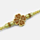 Om Written Flower Shape Beads Mauli Rakhi