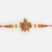 Tortoise in Mid Good Luck Wishes Pearl and Bead Rakhi for Brother