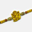 Wooden Auspicious Ganesha and Rudraksha Amazing Mauli Rakhi for Brother