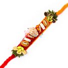 Auspicious design shankh leafs in designer mauli Rakhi