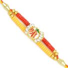 Mauli Color Beads Shree Rakhi with Diamond Work