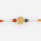 Majestic Central Goden Om Base pearl Rakhi