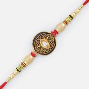 Classical Work Oval Shape Pearl Rakhi