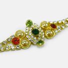 Jewel Studded Unique Design Golden Color Pearl Rakhi for Brother