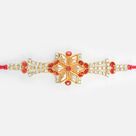 Star shape Design ed Jewel Dotted Stunning Looking Pearl Rakhi