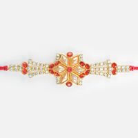 Star shape Design ed Jewel Dotted Stunning Looking Pearl Rakhi