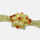 Star shape Design ed Jewel Dotted Stunning Looking Pearl Rakhi