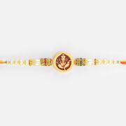 Beautiful Design Shri Ganesha Divine Elegant Jewel and Pearl Rakhi