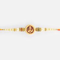 Beautiful Design Shri Ganesha Divine Elegant Jewel and Pearl Rakhi