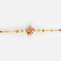 Jewel Studded New Ganesha Design Amazing Pearl Rakhi
