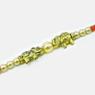 Best Design Nice Looking Two Elephant Pearl Brother Rakhi