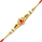 Simply Stylish Golden Brooch Pearl Rakhi