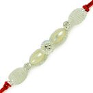 Silver stunning Diamond Pearl Rakhi