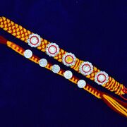 God Crafted and Floral Design Two Amazing Mauli Brother Pure Silver Rakhis