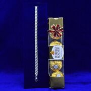 4 Pc Ferrero Rocher Chocolate with Amazing Pure Silver Brother Rakhi