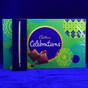 Cadbury Celebration Chocolate Small with Beautiful Looking Chain Silver Bhai Rakhi
