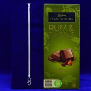 Cadbury Rum and Raisins Chocolate with Simple Liner Pure Silver Rakhi