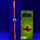 Cadbury Temptation Rum Raisins Chocolate with Marvelous Looking Pure Silver Om Rakhi